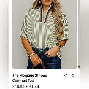 The Monique Striped Contrast Top